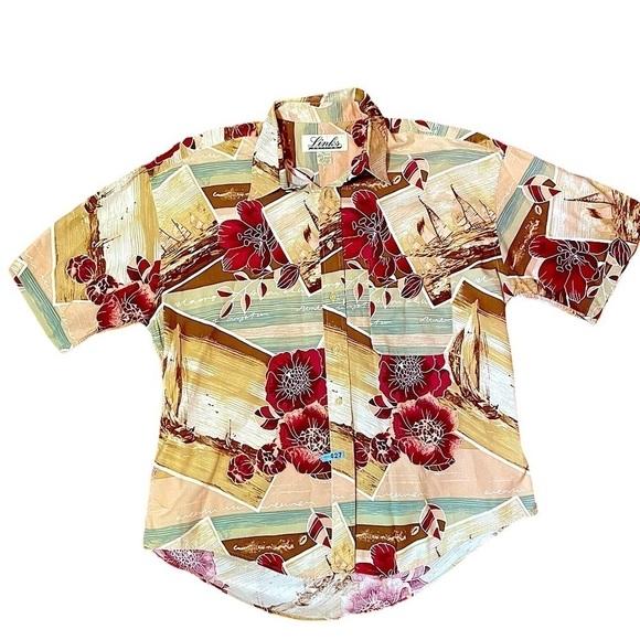 Links edition short sleeve mens button down Hawaiian shirt - Picture 1 of 11